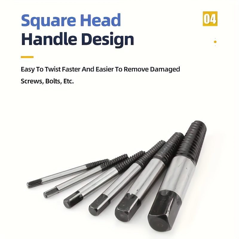 5, 6pcs Premium Screw Extractor Kit - Easily Remove Damaged Screws, Bolts, And Pipes - Essential Woodworking And Tools