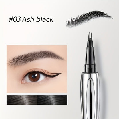 Dual-ended Precision Eyebrow Pencil, Two Functions in One, Quick Shaping, Fine and Natural, Waterproof and Sweat-resistant, Even Ink Flow, Suitable for Beginners, Precise and Smooth, Easy to Carry, Birthday Gift, Halloween, Music Festival