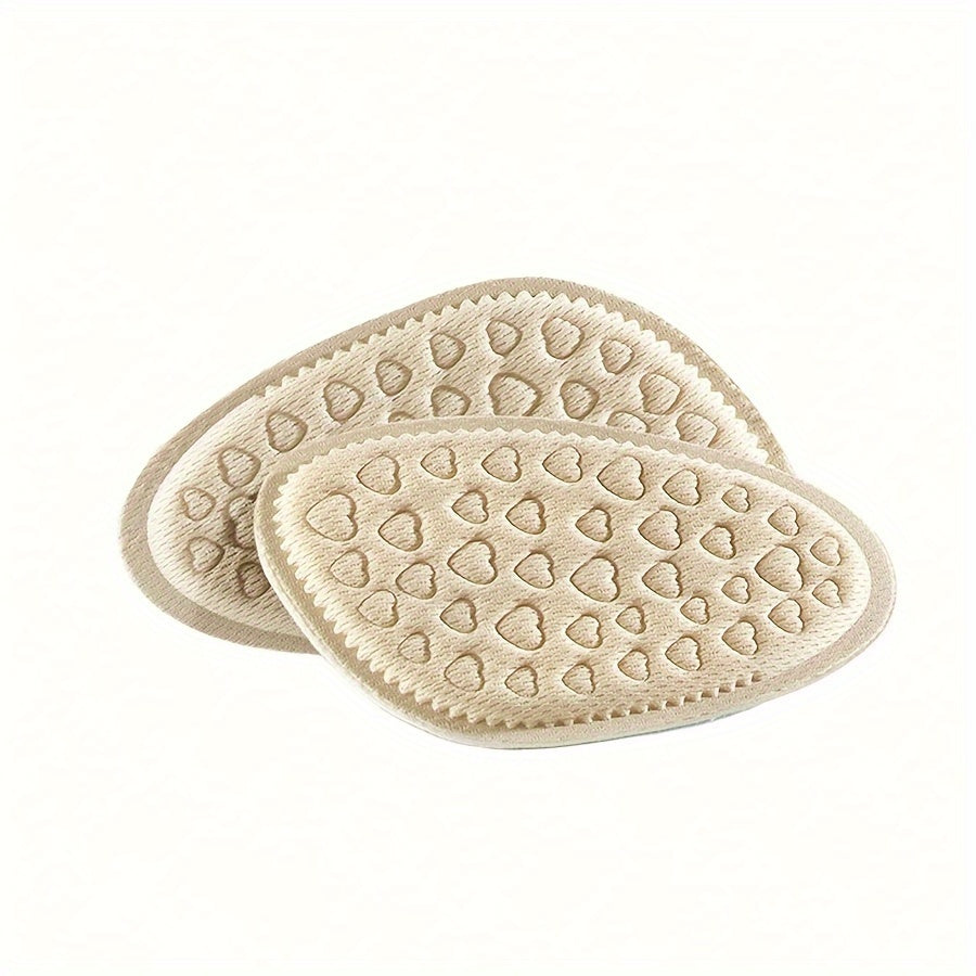 2/4pcs Soft Round-toe -relieving Insole with Heart-shaped Cushioning Pad, Non-slip, Suitable for High Heels and Casual Shoes.