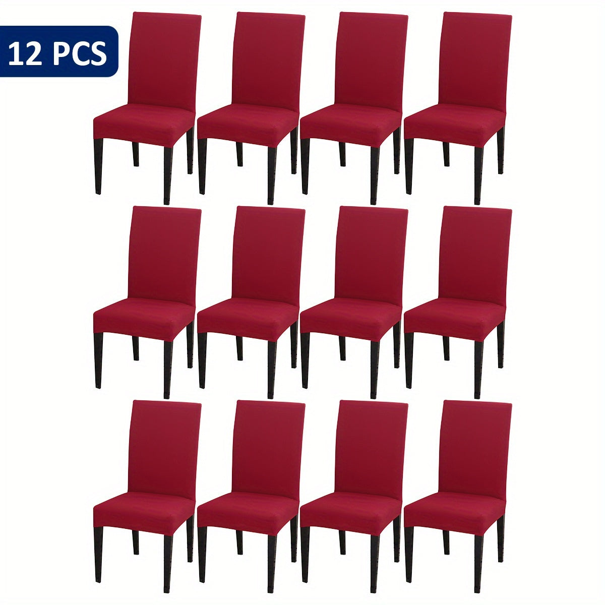 4-Piece/6-Piece/8-Piece/10-Piece/12-Piece S-Size Elastic Kitchen Chair Covers for Home Use