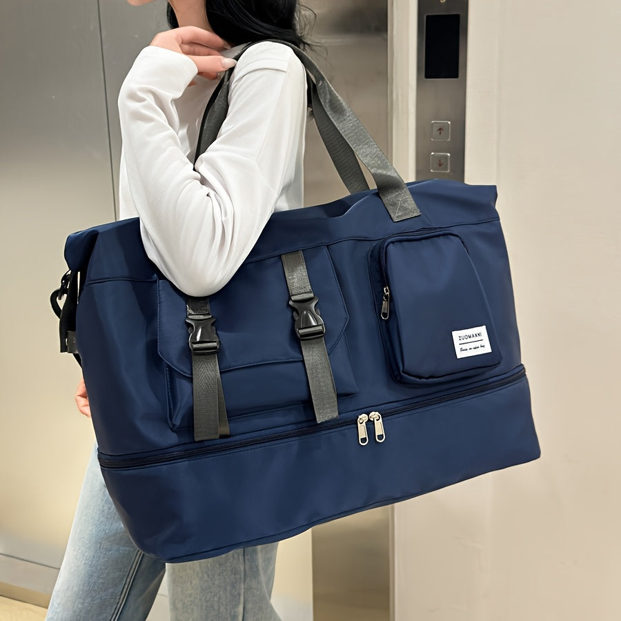 Large Capacity Multi-Functional Travel Duffel Bag,Gym Tote with Multiple Compartments, Adjustable Strap,Portable Sports Gym Bag for Overnight Trips