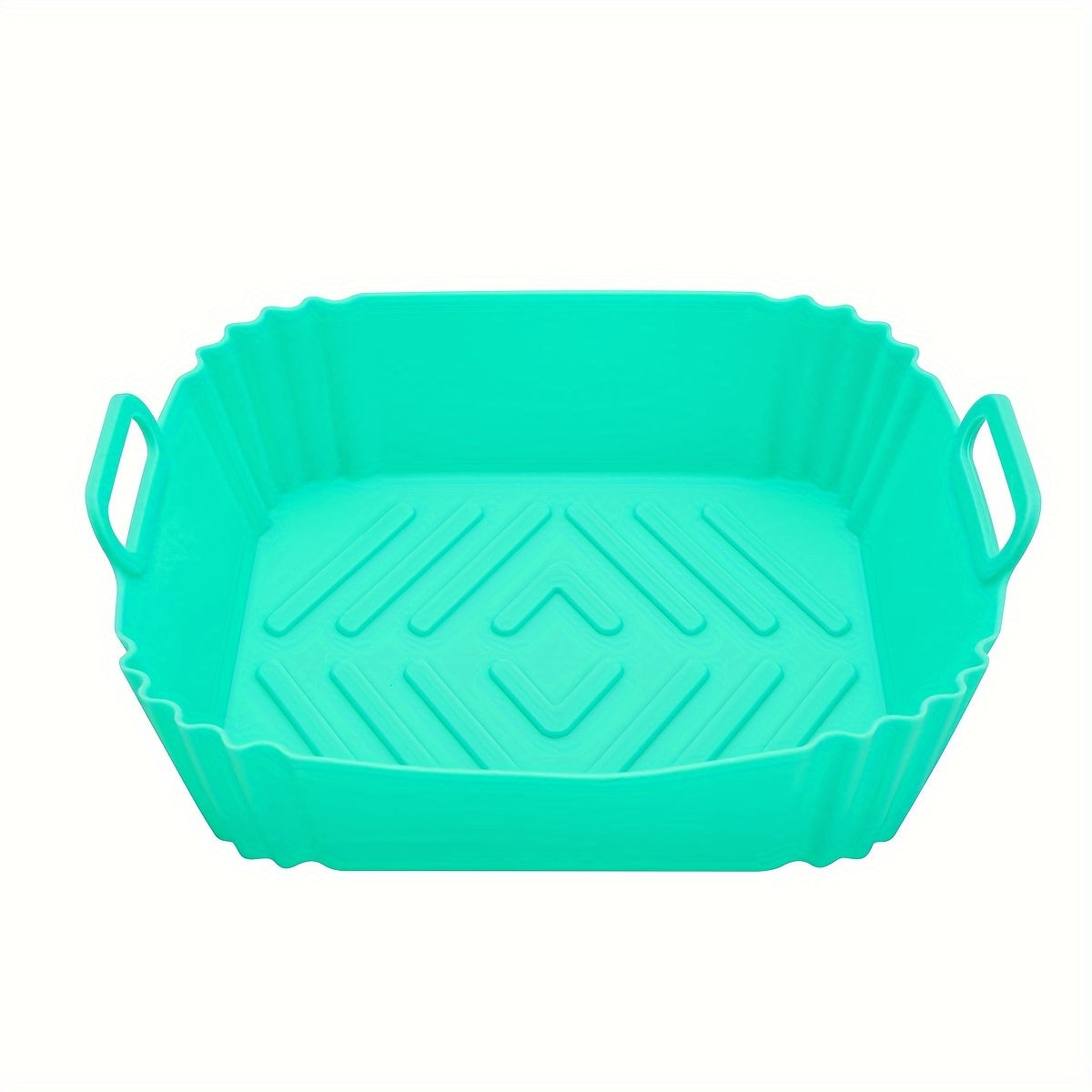 Air Fryer Baking Pan, Reusable Non-Stick Silicone Basket & Square Tray, Compatible for All Air Fryers Toaster Ovens, Easy-Clean Durable Silicone Pan Liner, for Healthy Roasting Broiling Warming, 1pc