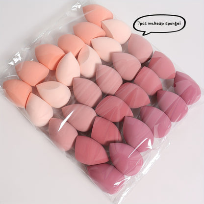 7-Piece Makeup Sponge Set, Makeup Tools, Beauty Sponge, Suitable for Liquid BB Cream and Powder Application, Multi-Color Makeup Tools, Dual-Use Dry and Wet Makeup Sponge - Christmas Gift