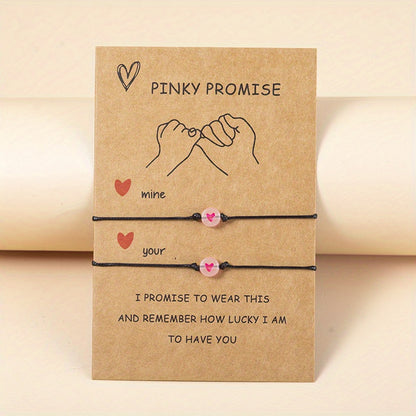 2pcs Luminous Love Handmade Braided Bracelets