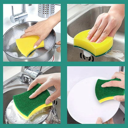 [Anti-Scratch Sponge] 12/24pcs Anti-Scratch Kitchen Cleaning Sponge, Dish Towel, Scouring Pad | Dishware Scrubbing Sponge