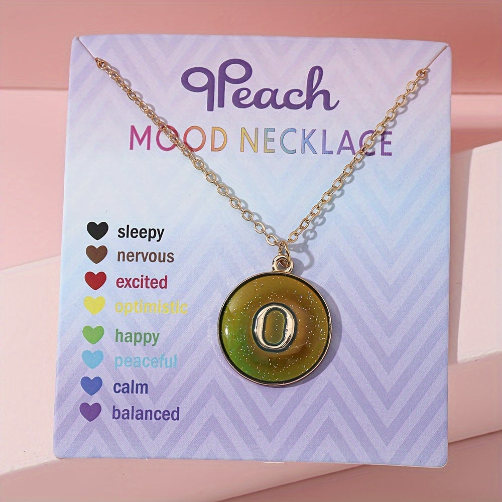 1pc of Temperature-Sensitive Color-Changing Letter Pendant Novelty Oil Drop Necklace (Color Changes with Temperature)