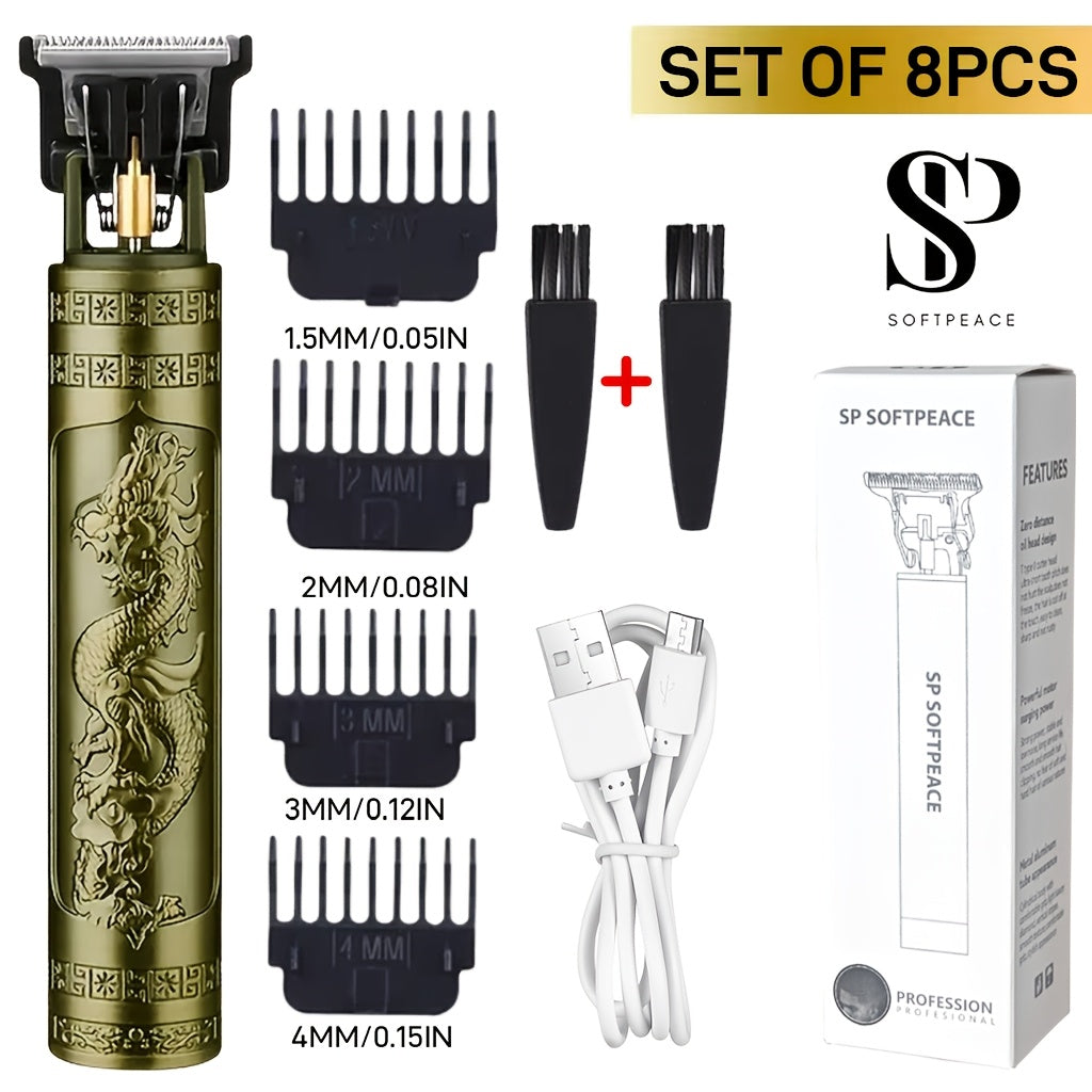 [USB Rechargeable Hair Trimmer] Professional Hair Clipper and Beard Trimmer for Men - USB Rechargeable Lithium Battery, 4 Attachments, Ergonomic Design with Adjustable Comb, Ideal for Grooming and Styling, Hair Trimmer for Men