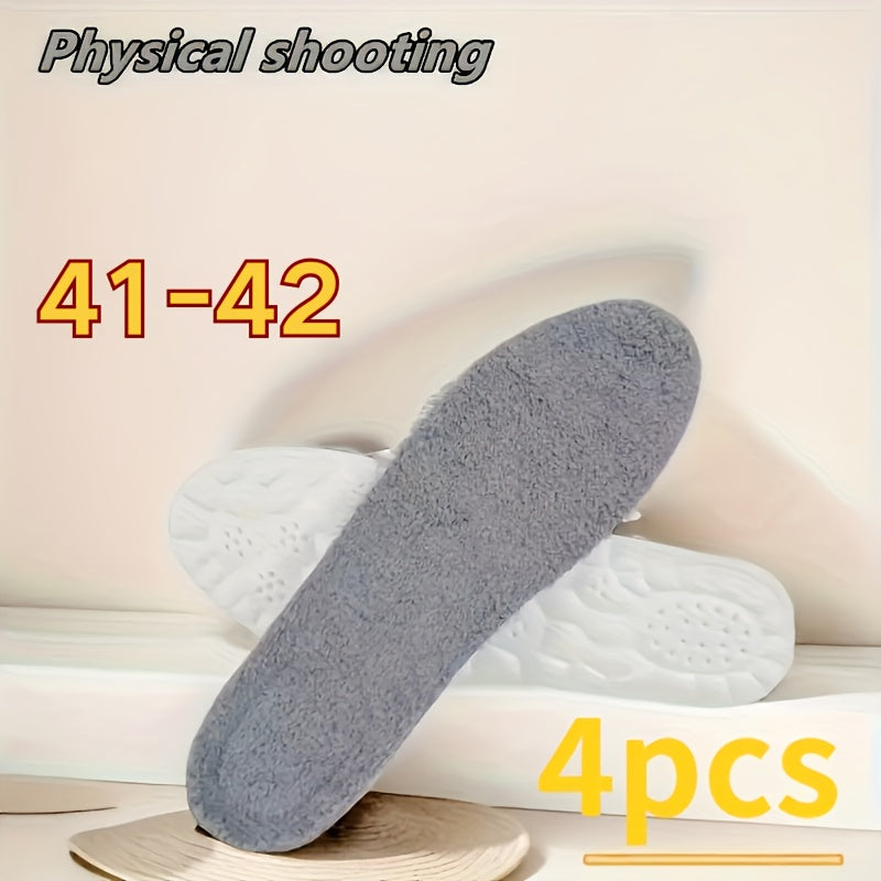 4pcs Winter Warm Plush Insoles for Women Men Thicken Thermal Shoe Pad Sports Inserts Soft Snow Boots Insole