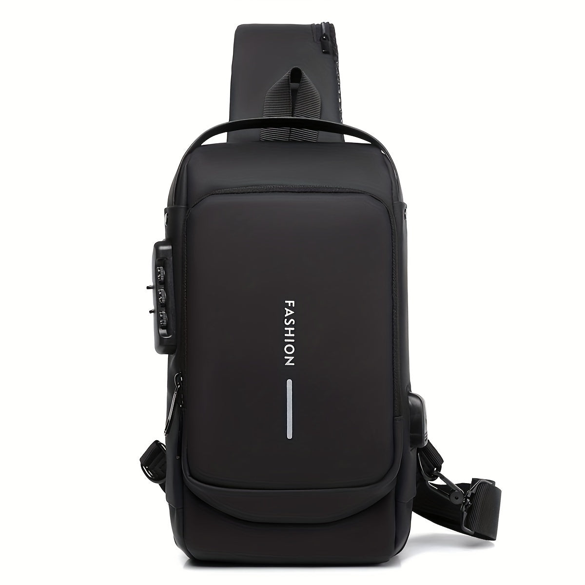 Men's Anti-Theft Password Lock Chest Bag - Durable Fabric, Adjustable Shoulder Strap, Fashionable Motorcycle and Leisure Sports Crossbody Bag