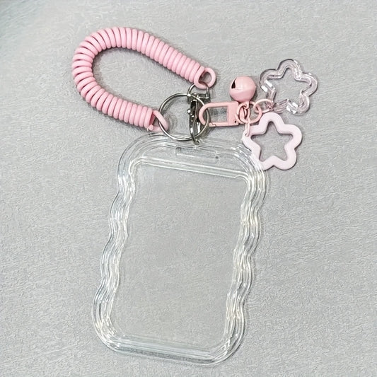 1 Set Heavy Duty Retractable ID Holder with Keychain & Wrist Strap - Transparent PVC Card Holder with Secure Locking Mechanism, Anti-Theft Design, Durable ID Card for Students, School Ids, Campus Ids - Ideal Gift for Back-To-School Season