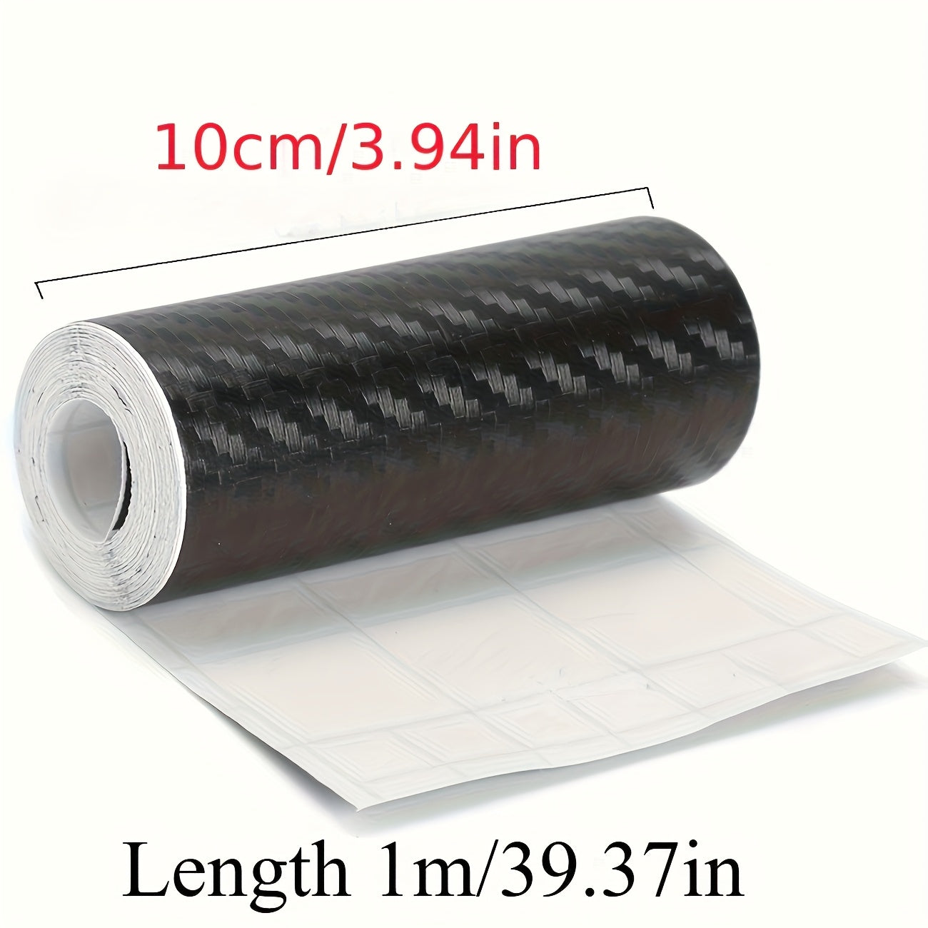1 Roll of 3D Nano Carbon Fiber Door Anti-Collision Strip, Waterproof And Scratch-Resistant PVC Adhesive, Universal Fit Anti-Collision Film, Black Color, Vehicle Door Protection, Smooth Design, Durable Protection, Door Protection Strip