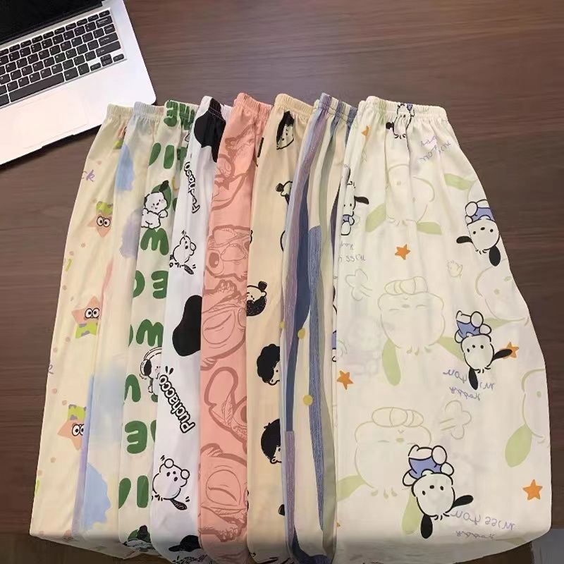 ins style cute Stitch pajamas spring and autumn new long-sleeved trousers loose cardigan homewear set