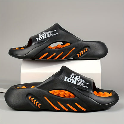 Mens Slippers 2024 New Spring and Summer Comfortable Outsole Outdoor Casual EVA Slippers Mens Fashion Cool Slides Anti-slip, Wear-resistant, Breathable All-match Couple Slippers
