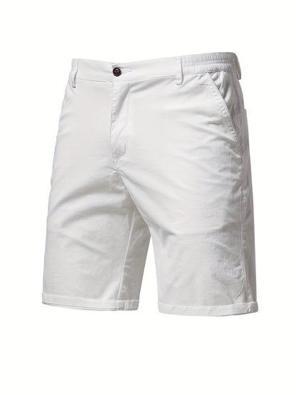 Men's Navy Blue Cotton Shorts - Non-Stretch Casual Everyday & Formal Shorts with Side Pockets, Machine Washable Regular Fit for Office, Outings, Lounge Wear - Breathable Cotton Fabric, Versatile Clothing, Classic Design, Comfortable Material, Office Attir