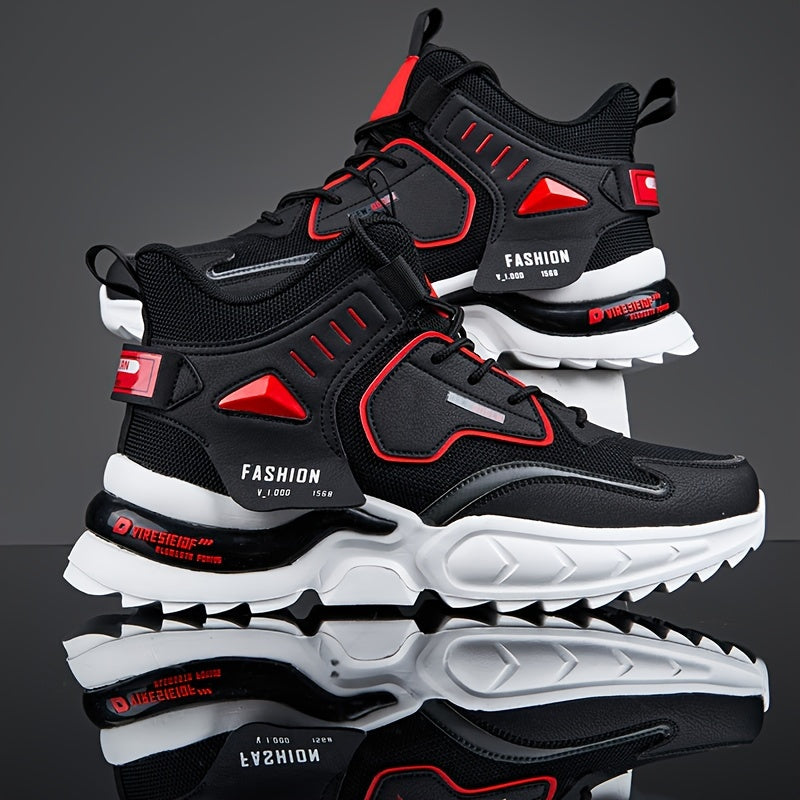 Men'S Breathable Mesh Running Shoes for Autumn, Lightweight And Durable Casual Shoes, Stylish Large Size High-Top Sports Shoes, Dad Shoes