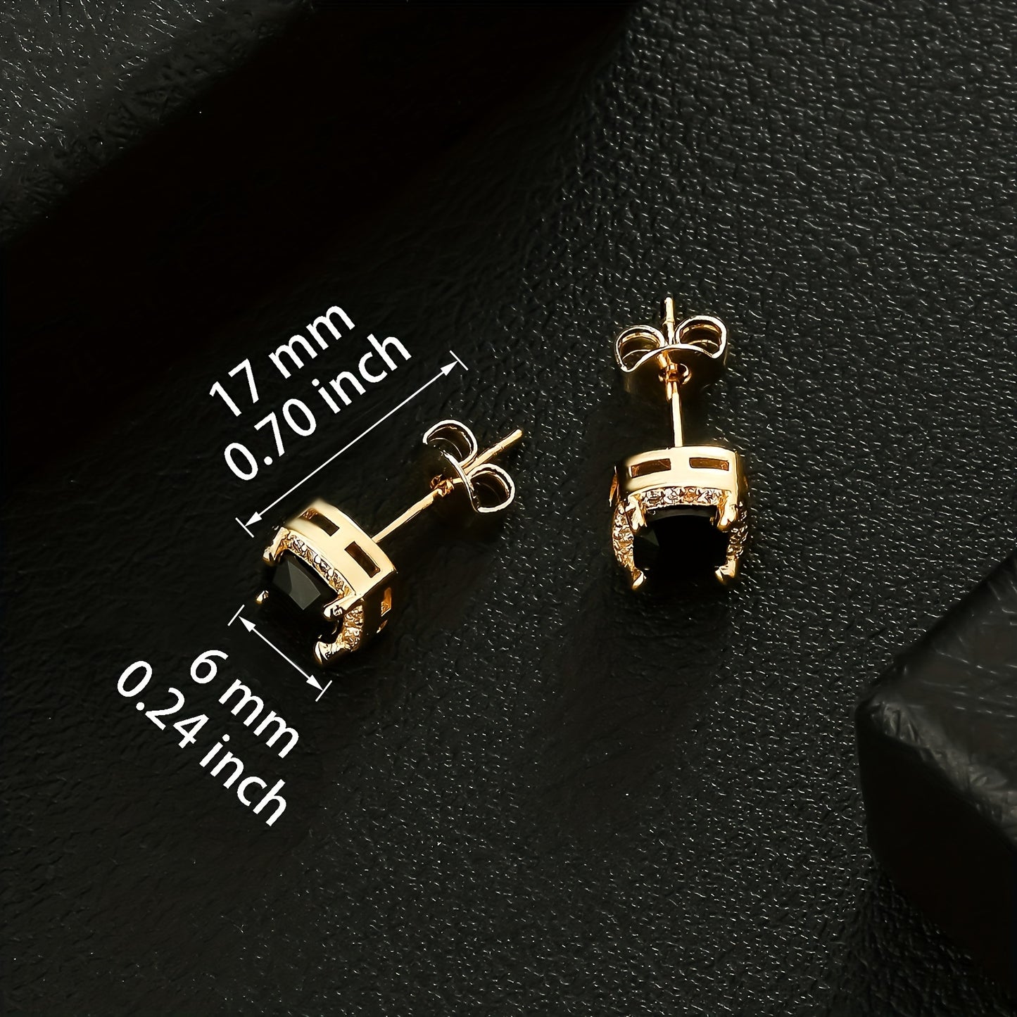 [A Pair, 6mm Retro Earrings] 6mm Square Retro Fashion High-end Earrings | A Pair, Simple And Comfortable For Men And Women, Universal Couple Earrings Jewelry Accessories