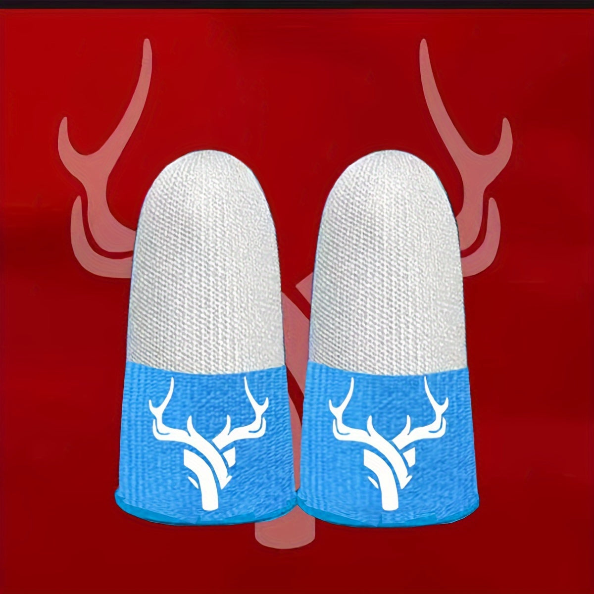 Gaming Finger Sleeves - Breathable Antlers Sweat-proof Touch Screen Thumb And Finger Sleeves For Pubg Mobile Game Silvery Fiber 1 Pair - Fabric Knit Fabric