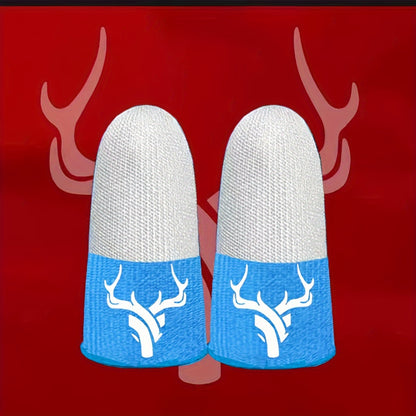 Gaming Finger Sleeves - Breathable Antlers Sweat-proof Touch Screen Thumb And Finger Sleeves For Pubg Mobile Game Silvery Fiber 1 Pair - Fabric Knit Fabric