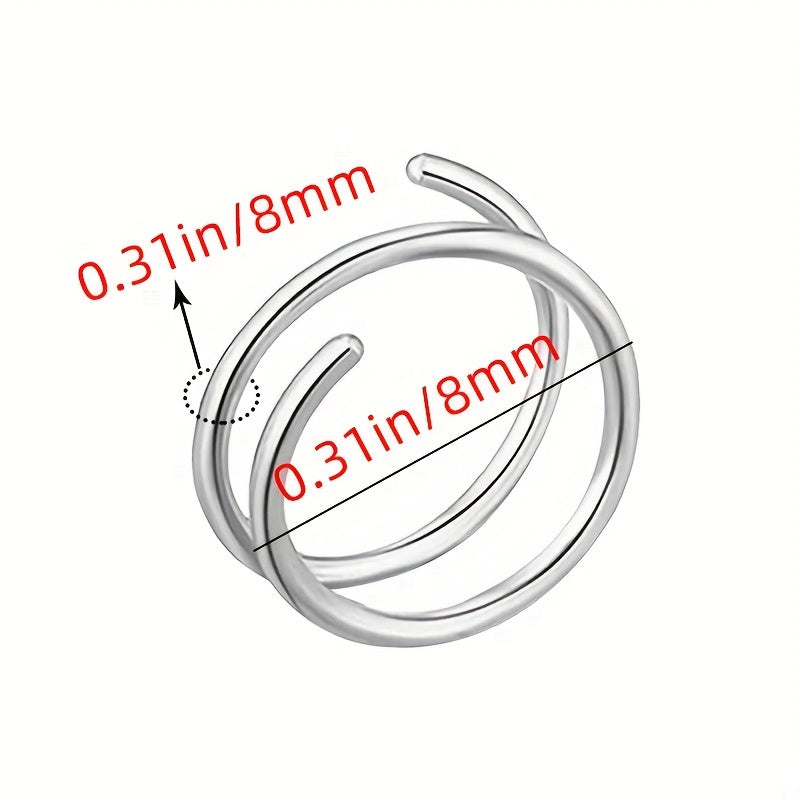 Stainless Steel Double Helix Nose Rings Hot Style Lady Piercing Jewelry