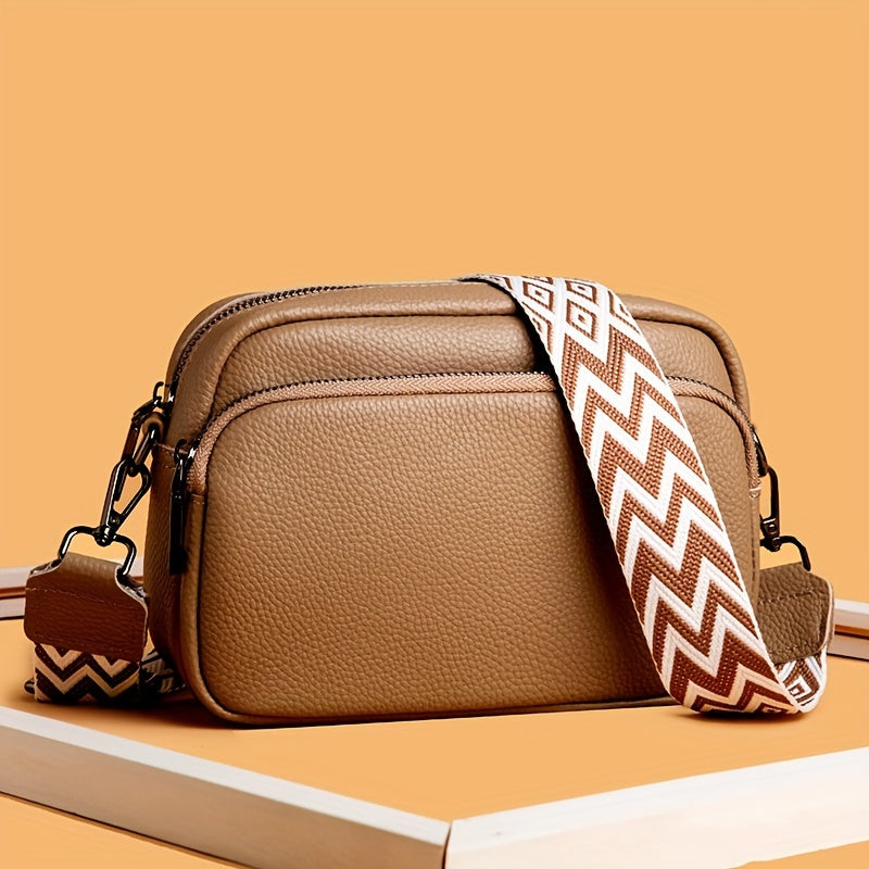 Women's PU Crossbody Zipper Shoulder Bag - Messenger Wallet Phone Case & Card Holder, Compact Everyday Purse Suitable for, Travel,
