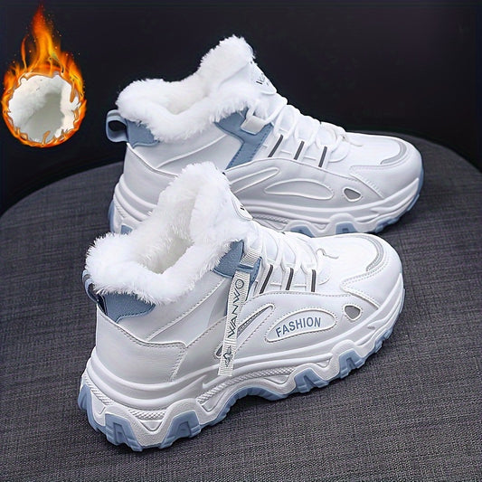 Women'S Winter Sneakers - & Accent Lace-Up Shoes with Cushioned PVC Sole, Synthetic Cover Upper - All-Season Outdoor, Gym, Ladies Sneakers, Gym Footwear, Stylish Laceups, Comfortable Fit, Casual Wear