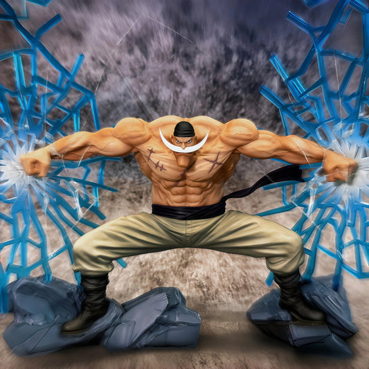 The King of the Old Era: Ice Age - Earthshatter Outburst Battle Figure - White-bearded, Shirtless Pose Ornament, Blue Veined Earthshatter Effect + Exquisite Bulging Muscle Details, Full Tension Pose of Cleaving Rock and Stone, Suitable for Home