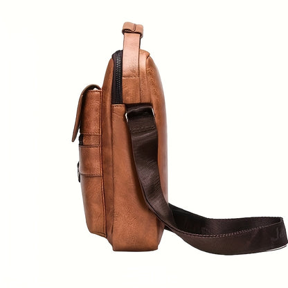 Men's Briefcase, Shoulder Bag, Small Satchel, Vertical Handbag, Diagonal Bag, Fashion Leisure Business Bag, Zipper Direction Random