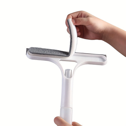 3-in-1 & Mirror Scraper with Removable Microfiber Cloth - Heavy-Duty Plastic Bathroom Window Cleaner, Door, Scraper, and Wiper - No Electricity Needed, Ideal for Home Use