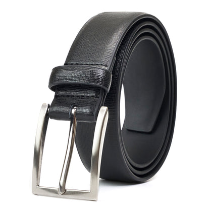 [Classic Leather Belt] Classic & Fashion Men's Leather Belt | Single Prong Buckle for Jeans, Pants, Work & Business - Gift for Dad & Husband