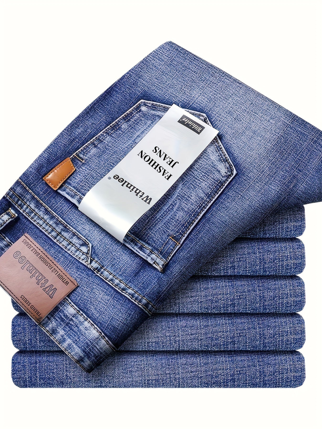 [Classic Jeans] Comfortable Classic Men's Solid Color Jeans | Regular Fit Straight Leg Pants for Casual & Business Wear, All-Season Versatile Trousers, Business Casual Attire