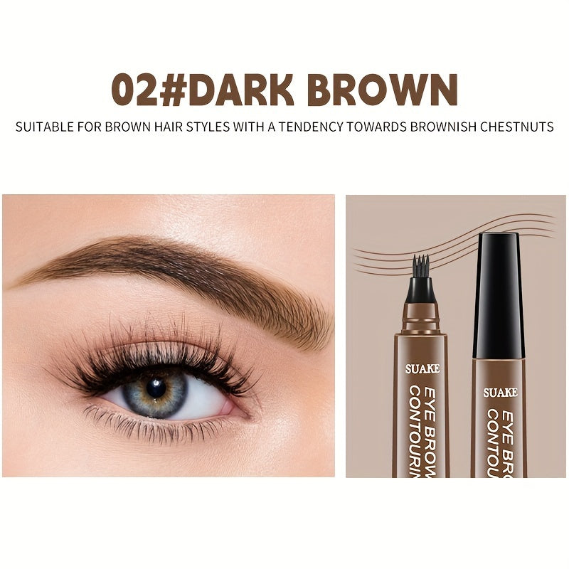 Water-Resistant Eyebrow Pen, Microblading Pencil Featuring a Four-Pronged Tip for Naturally Styled Brows (Available in Five Shades)