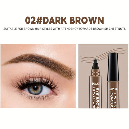Water-Resistant Eyebrow Pen, Microblading Pencil Featuring a Four-Pronged Tip for Naturally Styled Brows (Available in Five Shades)