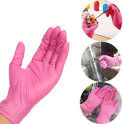 [Disposable Nitrile Gloves] 50pcs Multi-Color Disposable Nitrile Gloves | Essential Household Cleaning Supplies for Kitchen, Pet Bathing, Hair Dye, Manicure & Food Prep