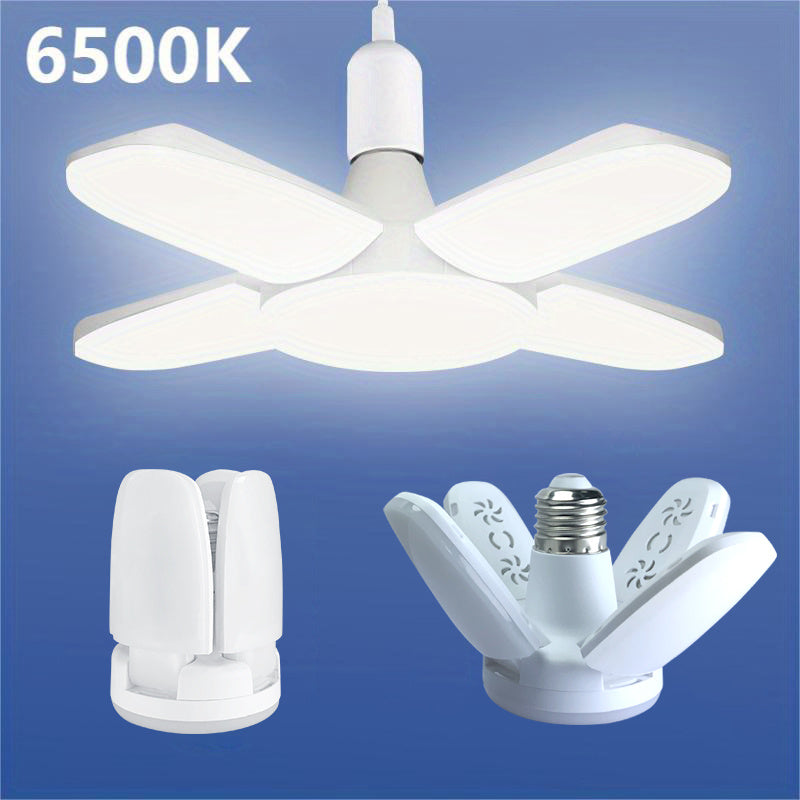 1pc/5pcs Mini LED Garage Light, LED Four-Leaf Light, Mini Folding Light 28W (Equivalent 80W) 6500K Pendant Light Folding Light Suitable for Garage Indoor Lighting High Brightness