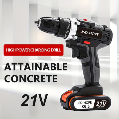Electric Drill for Home Use, Featuring a Lithium Battery, Multifunctional Impact Drill, And Electric Screwdriver