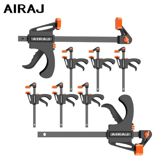 AIRAJ 4 Inch 2pcs/5pcs Woodworking Clips Wholesale F Clamp Clip Hard Grip Quick Ratchet Release DIY Carpentry Hand Vise Tools, Suitable for Home Decoration, Fixing Workpieces, Etc