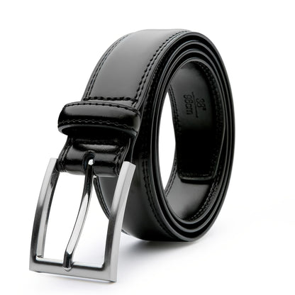 [Classic Leather Belt] Classic & Fashion Men's Leather Belt | Single Prong Buckle for Jeans, Pants, Work & Business - Gift for Dad & Husband