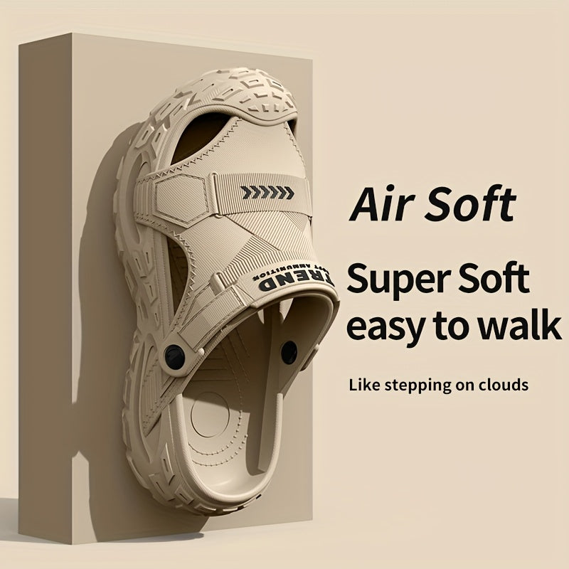 Men's Outdoor EVA Hole Shoes, Slip-On Anti-Slip Sandals, Comfortable for Beach Poolside Office & Casual Wear, All-Season