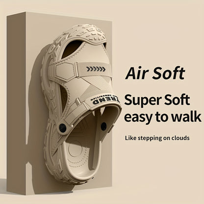 Men's Outdoor EVA Hole Shoes, Slip-On Anti-Slip Sandals, Comfortable for Beach Poolside Office & Casual Wear, All-Season