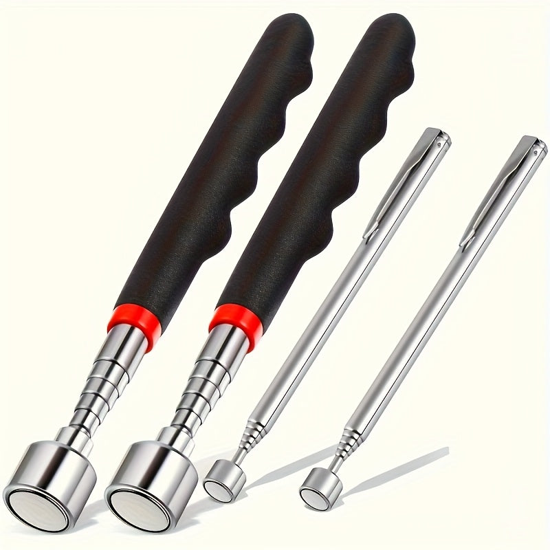 3-In-1 Stainless Steel Telescopic Magnetic Tool - a Manual Iron Suction Rod, Suitable for 10 Different Scenarios, Ideal for Hard-To- Areas, No Batteries Required, Perfect for Automotive And Construction Repairs