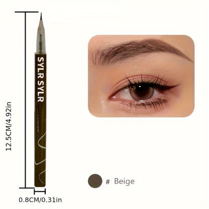 Advertising Targeting +0.008Mm Ultra-Fine Extra Slim Eyebrow Pen, Waterproof And Sweat-Proof Liquid Eyebrow Pencil for Long-Lasting Makeup, 2-In-1 Microblading Eyeliner