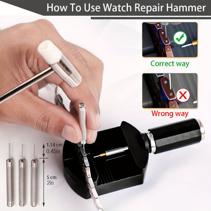 11pcs Watch Link Removal Tool Kit, Pin Remover for Watch Band Strap Chain Adjustment and Repair