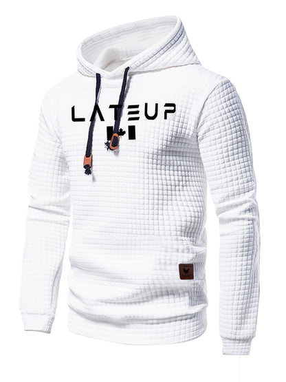 New Autumn And Winter Men'S Pullover Sweatshirt Made of Jacquard Check Fabric, Suitable for Sports, Casual Wear, Outdoor Jogging, And Fitness Training with Long Sleeves