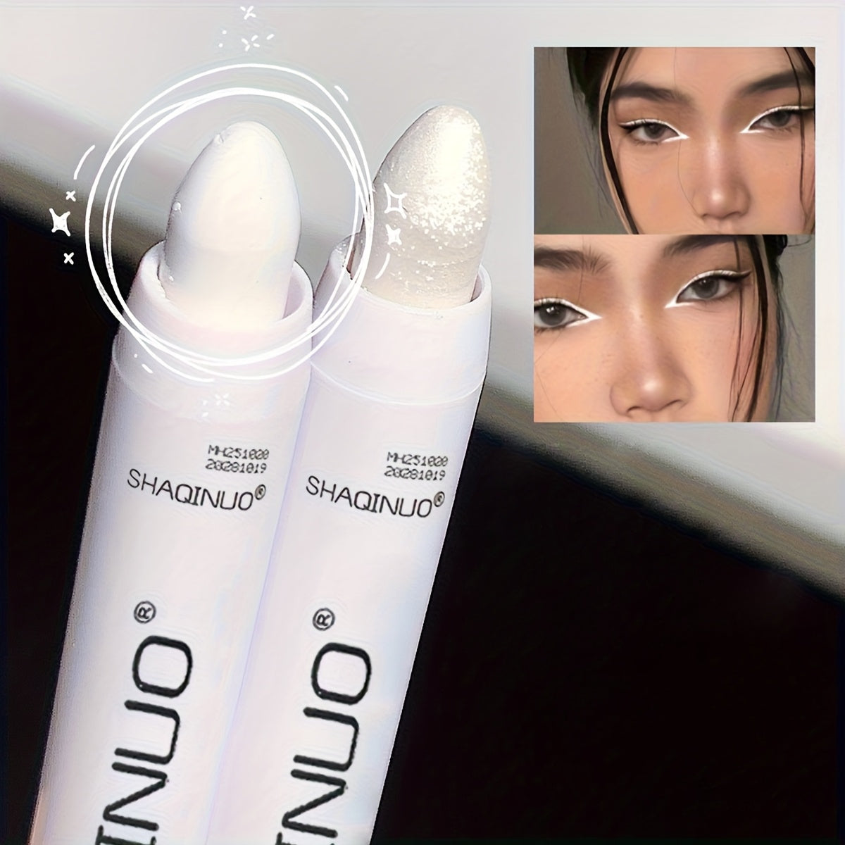 Pearl White Shimmering Eye Highlighter Pen - Long-Lasting, Brightening, and Smudge-Proof Eye Corner Eyeshadow with Glitter Effect - Perfect for Music Festival, Party, and Everyday Use