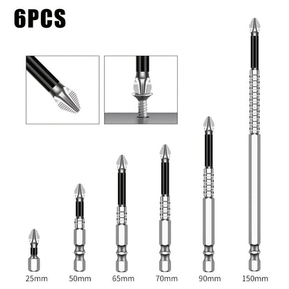 High Hardness Metal JGZUI S2 Strong Magnetic Precision Screwdriver Bits - Non-Slip Cross Torx, No Battery Required, Magnetic Tip for Electric Drills