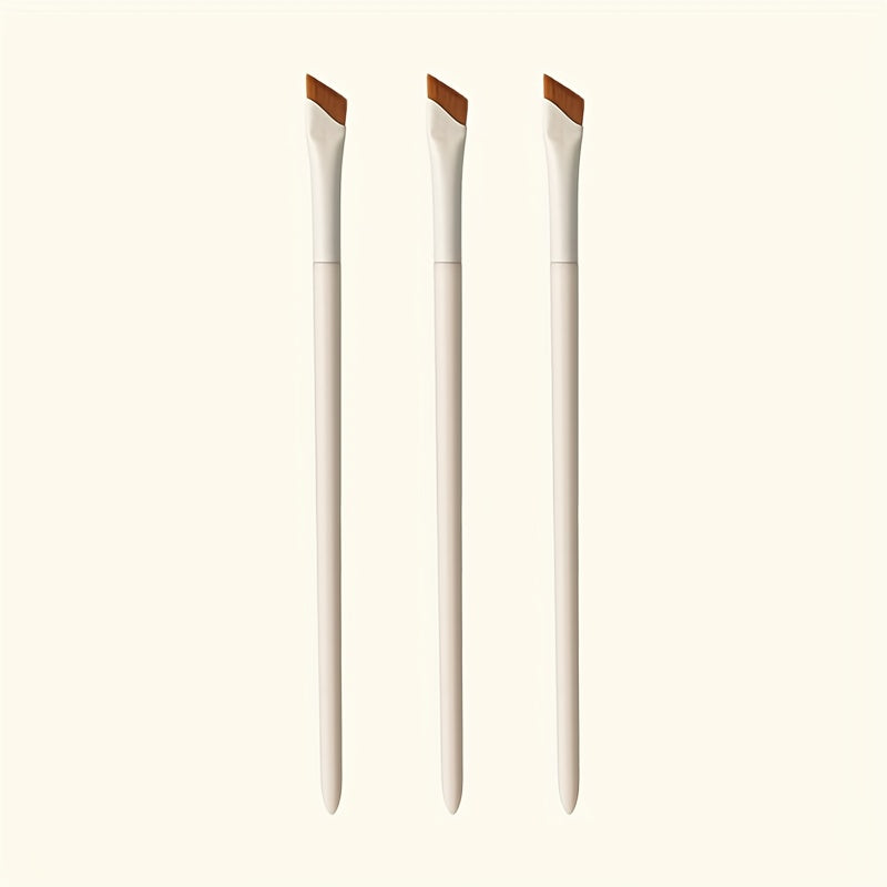 [Fragrance Free] Precision Angle Eyeliner and Eyebrow Brush Set | 1/2/3pcs | Nylon Brush | Fragrance Free | Suitable for All Skin Types | Ideal for Beginners
