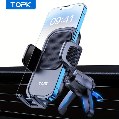 D40-S Heavy-Duty Car Phone Holder Mount with Metal Hook - Compatible with All Cars, Air Vent Installation, Adjustable Grip, Non-Slip Surface