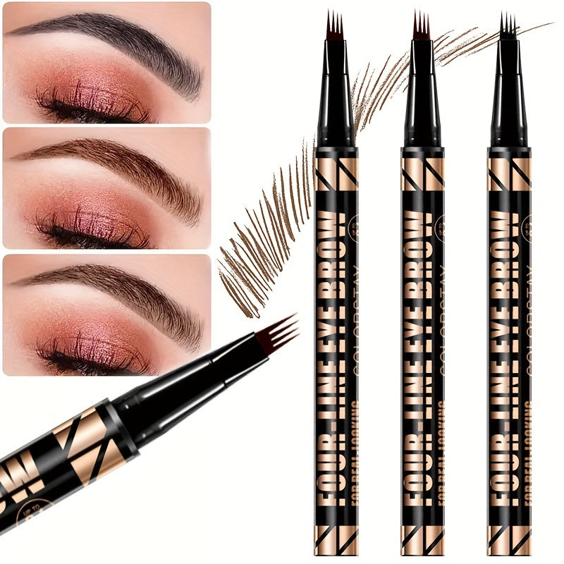 Liquid Eyebrow Pencil, Waterproof And Fast Drying, 4 Split Head, Filled with Sparse Eyebrows, Quick Eyebrow Painting, Enhance Eyebrow Color