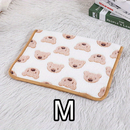 Comfortable And Breathable Cute Cartoon Pattern Dog Bed Blanket Washable Pet Blanket Cat And Dog Nest Mat