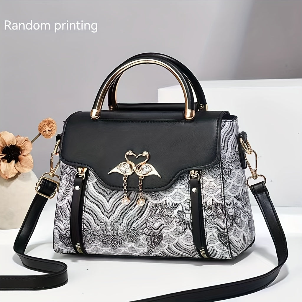 [Trendy Textured Bag] Stylish High-End Textured Women's Bag - Practical Printed Handbag - Trendy Shoulder And Crossbody Bag for Fashionable Ladies